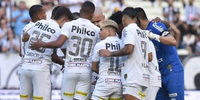 Equipe santista antes do início da partida