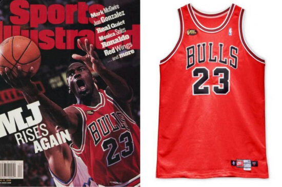 Jordan usou a camisa em 1998, no jogo de abertura das finais da NBA