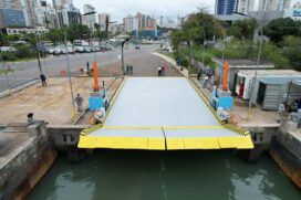 O investimento no conjunto de três gavetas do Guarujá foi de R$ 10,7 milhões e de R$ 10,8 milhões nos acessos de Santos