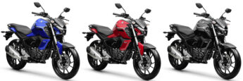 Na Fazer FZ15 ABS, as tomadas de ar protuberantes fazem uso ativo do fluxo para ajudar a resfriar o motor