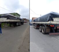 A Polícia Civil foi acionada para atender essa ocorrência em andamento e localizou, poucas horas depois, o caminhão parado na Ponte Elzébio Matoso, em São Paulo