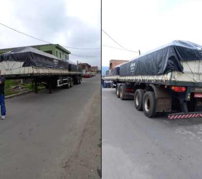 A Polícia Civil foi acionada para atender essa ocorrência em andamento e localizou, poucas horas depois, o caminhão parado na Ponte Elzébio Matoso, em São Paulo
