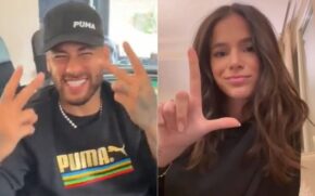 Neymar e Bruna Marquezine estavam em lados diferentes mais um vez.