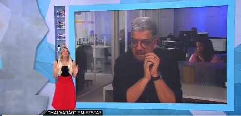 Renata Fan, no momento da fala no programa 'Jogo Aberto', da Band
