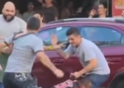 Momento da confusão entre os apoiadores dos candidatos