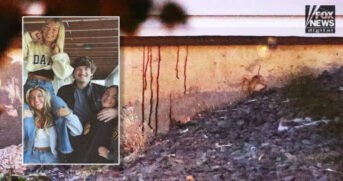 Sangue chegou a escorrer para o lado de fora da casa