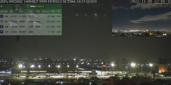 Quatro pilotos reportaram sobre luzes não identificadas no céu de Porto Alegre