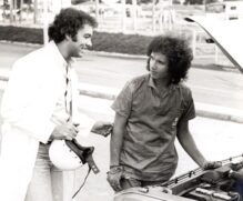 Roberto Carlos e Erasmo Carlos durante as gravações do filme Roberto Carlos.