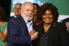 O presidente Lula e a ministra da cultura Margareth Menezes