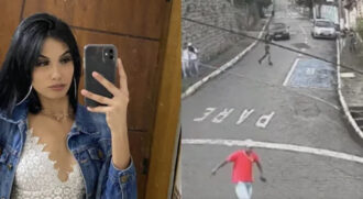 O motorista queria atropelar um homem mas errou o alvo