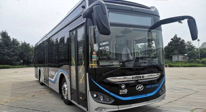 Ônibus elétrico que foi testado em São Paulo e tem tempo de recarga de três horas