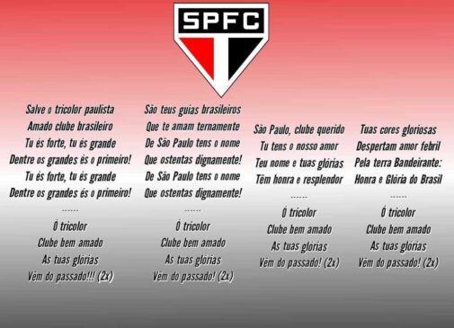Hino completo do São Paulo FC tem trechos pouco conhecidos do público