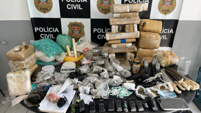 Droga apreendida em Santos