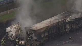 Acidente ocorreu no quilômetro 27 da rodovia Anchieta, de acordo com o Corpo de Bombeiros