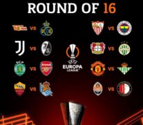 A Uefa sorteou nesta sexta-feira os confrontos de oitavas de final da Liga Europa, um dia depois do encerramento da fase de 16 avos de final