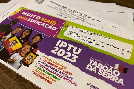 A Prefeitura de Taboão da Serra prevê que até o fim de fevereiro todos os contribuintes da cidade já terão recebido o carnê de IPTU 2023