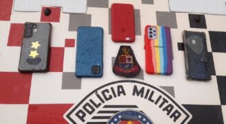 Celulares recuperados na região do Ibirapuera em São Paulo
