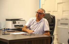 André Egydio, novo presidente da Câmara de Taboão da Serra durante coletiva de imprensa nesta segunda-feira