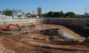 Obra de um dos piscinões da Prefeitura de SP (arquivo)