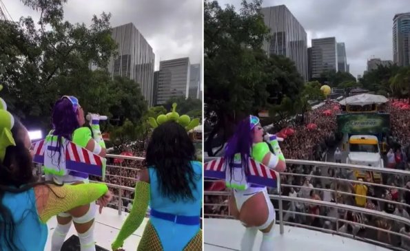 Bloco das Gloriosas, realizado na Faria Lima, durante o Carnaval de rua de São Paulo