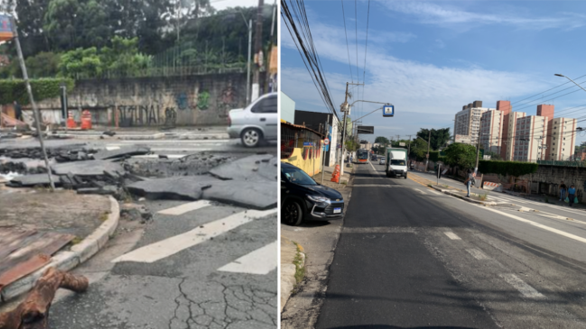 Reparo do asfalto na av. Corifeu de Azevedo Marques foi realizado após dois contados da Reportagem com a Prefeitura