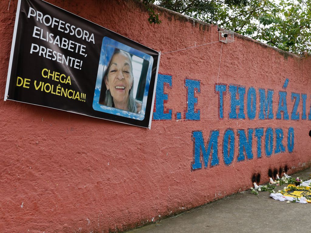 Escola estadual Thomazia Montoro, na Vila Sônia, em que uma professora foi morta a facadas por um aluno de 13 anos