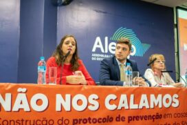 Os deputados estaduais Marina Helou e Thiago Auricchio