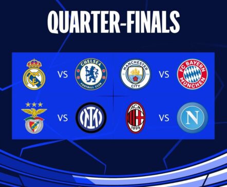 O sorteio das quartas da Liga dos Campeões foi realizado na manhã desta sexta-feira (17)
