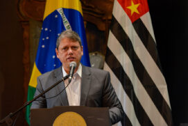 O governador de São Paulo, Tarcísio de Freitas (Republicanos)