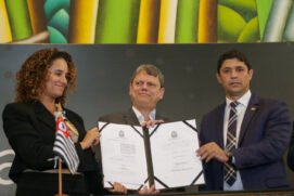 O Governador do Estado de São Paulo, Tarcísio de Freitas, em Lançamento do Plano Estadual Anticorrupção