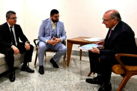 Reinaldo Madureira, Matheus Mota, secretário de Assuntos Jurídicos de Taboão da Serra, durante audiência com o presidente em exercício Geraldo Alckmin