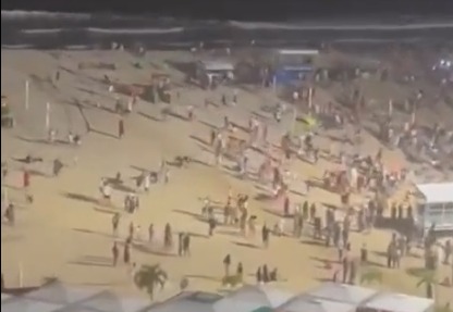 Uma multidão acompanhava o "Tim Music Rio", na altura do Posto 4, quando os assaltos aconteceram, durante show do artista Matuê