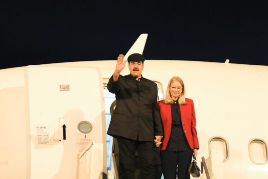 Nicolás Maduro desembarca no Brasil.