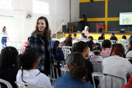 A palestrante e psicóloga, Cristiane Godinho da Silva, explicou sobre a Humanização e Combate ao Bullying