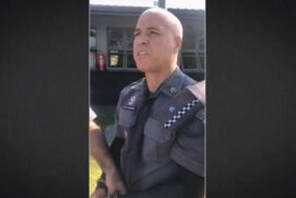Sargento Claudio Henrique Frare Gouveia em vídeo obtido pelo Fantástico