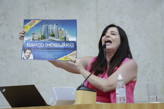 A vereadora Silvia da Bancada Feminista (PSOL) durante a sessão que aprovou o Plano Diretor de SP, na última segunda