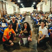 Alunos da EMEF Dr. José Elias Habice Filho e integrantes do projeto cultural Cinesolar