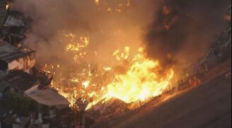 Incêndio em Osasco, na Grande São Paulo.