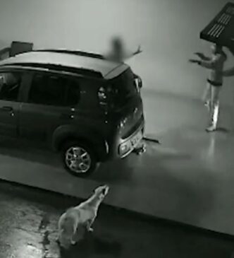 Imagens de segurança também registraram o momento do crime.