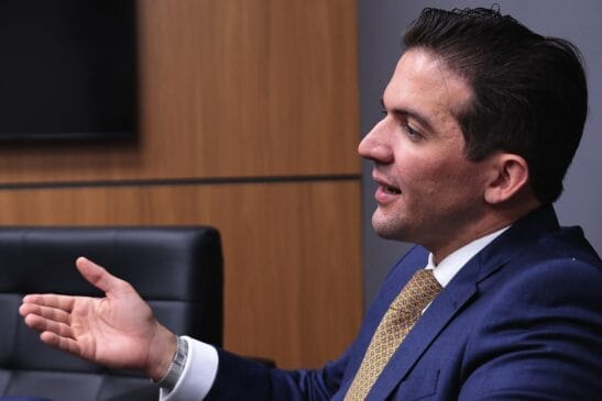 O vereador Rubinho Nunes, durante entrevista à Gazeta