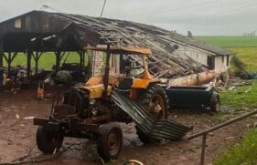 Ventos fortes causam estragos no interior do Rio Grande do Sul