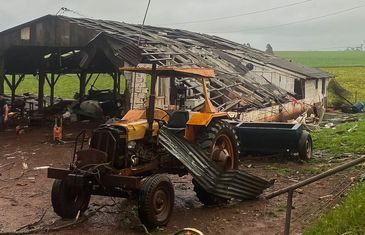 Ventos fortes causam estragos no interior do Rio Grande do Sul