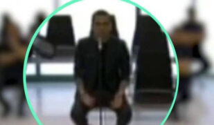 Daniel Alves aparecendo depondo na Justiça