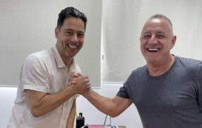 O prefeito Elzo de Souza (PL) e Deputado federal Marcio Alvino