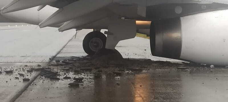 Uma aeronave da Latam derrapou ao pousar no aeroporto internacional de Florianópolis sob forte chuva na manhã desta quarta-feira (14)