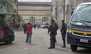 Policiais na área da Cracolândia, em SP