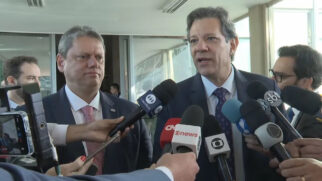 Governador de SP, Tarcísio de Freitas, e ministro da Fazenda, Fernando Haddad