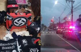 Em Praia Grande, diversos materiais de cunho extremista e neonazistas foram apreendidos, junto com dispositivos eletrônuicos, armamento e munição