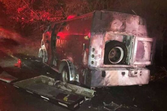 Carro-forte foi incendiado em Santa Bárbara d´Oeste
