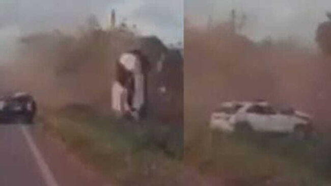 O veículo no qual Maylson Ramos estava capotou pelo menos quatro vezes na CE-356, no município de Baturité, na manhã do sábado (26)